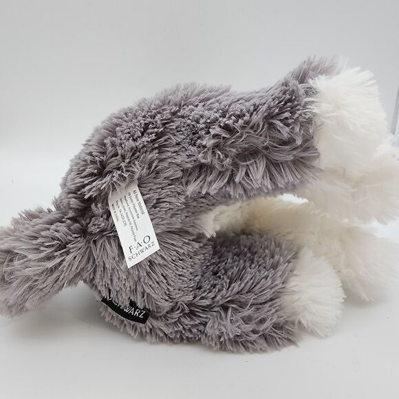 FAO Schwarz Gray White Sheep Dog Plush 10” Red Sparkle Collar Stuffed Animal Toy - Picture 3 of 11